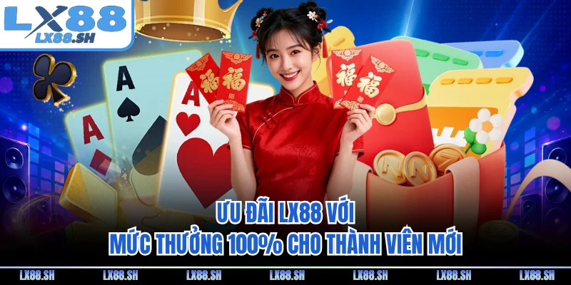 Ưu đãi LX88 với mức thưởng 100% cho thành viên mới